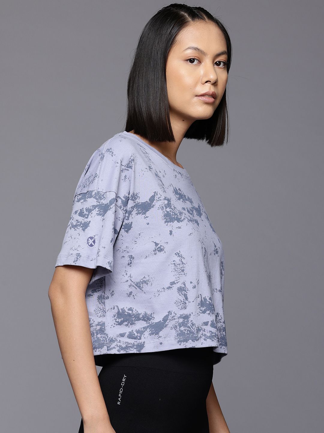 HRX by Hrithik Roshan Abstract Printed Yoga T-shirt