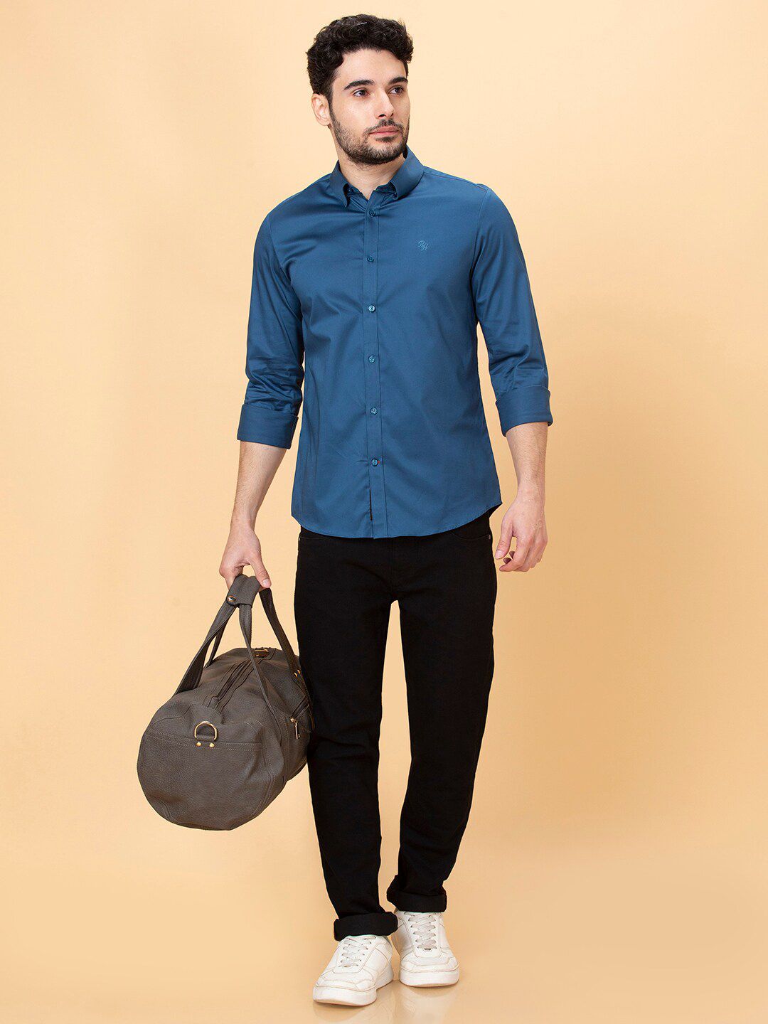 Being Human Slim Fit Spread Collar Opaque Casual Shirt