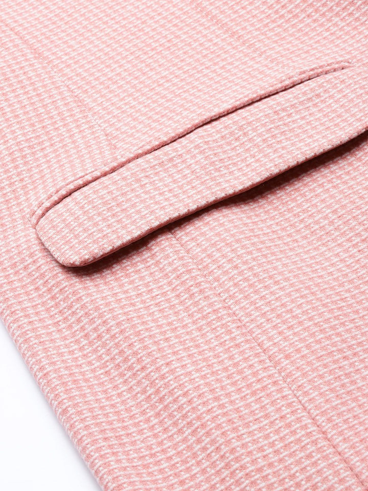 Park Avenue Self Checked Super Slim Fit Single-Breasted Formal Blazer