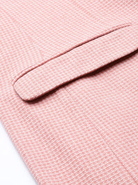 Park Avenue Self Checked Super Slim Fit Single-Breasted Formal Blazer