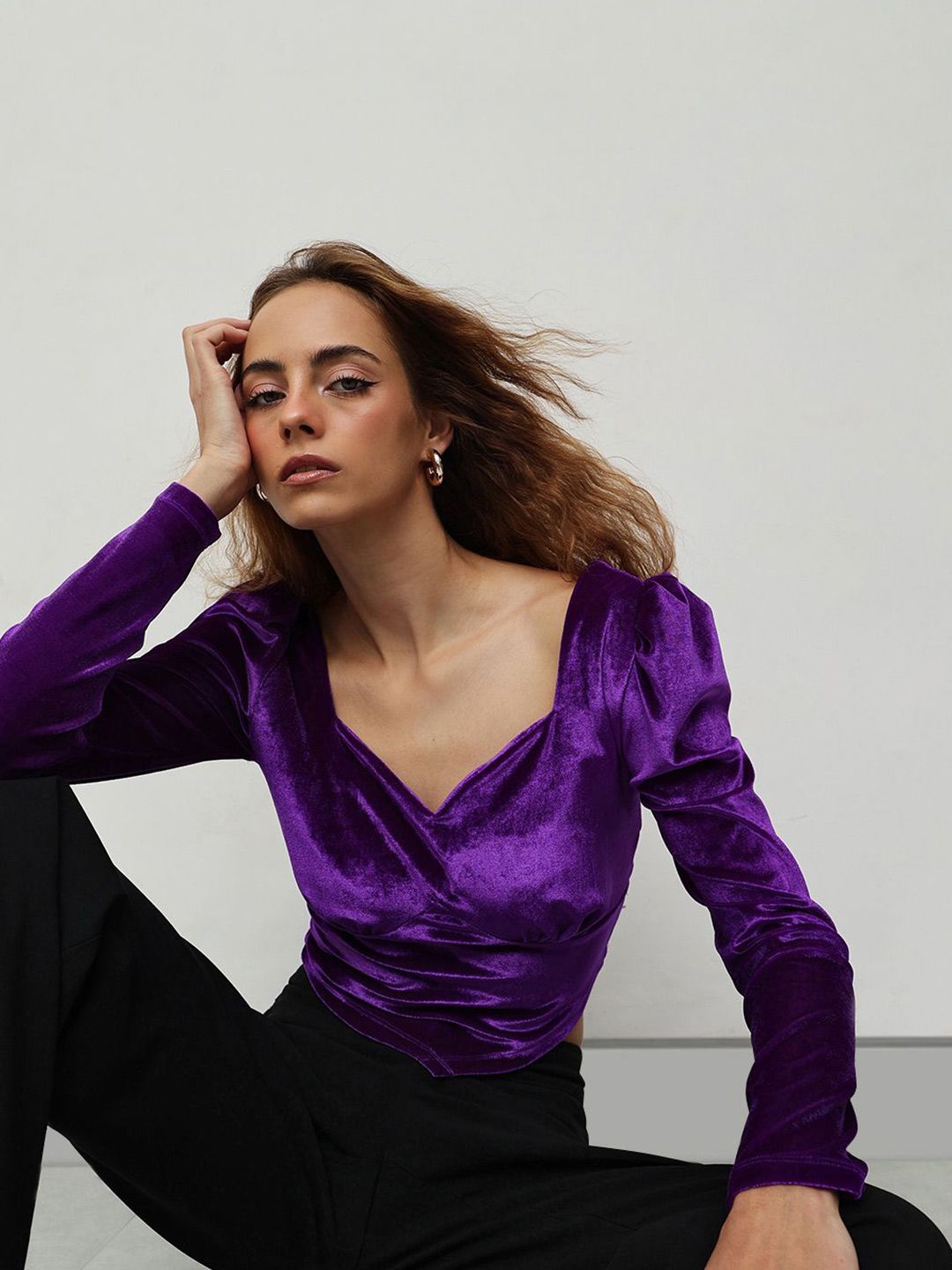 STREET 9 Velvet Crop Top