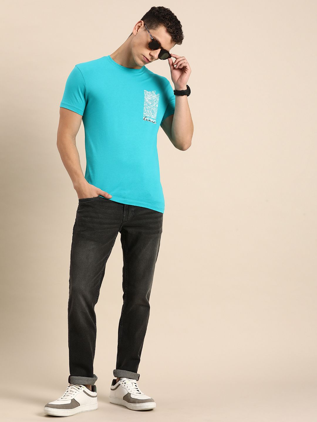 Being Human Pure Cotton Graphic Printed Casual T-shirt