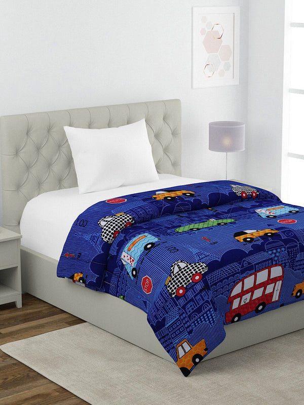 HOSTA HOMES Blue & Red Cartoon Characters Heavy Winter 210 GSM Single Bed Comforter
