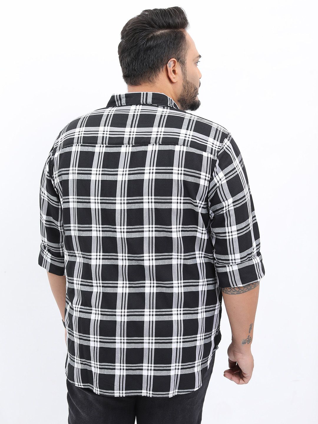 HIGHLANDER Men Plus Size Tartan Checks Casual Shirt