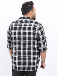 HIGHLANDER Men Plus Size Tartan Checks Casual Shirt