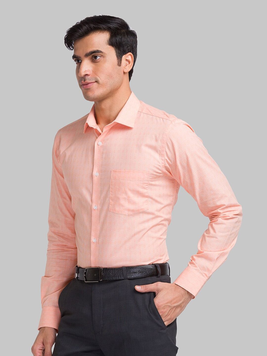 Park Avenue Slim Fit Geometric Printed Pure Cotton Formal Shirt
