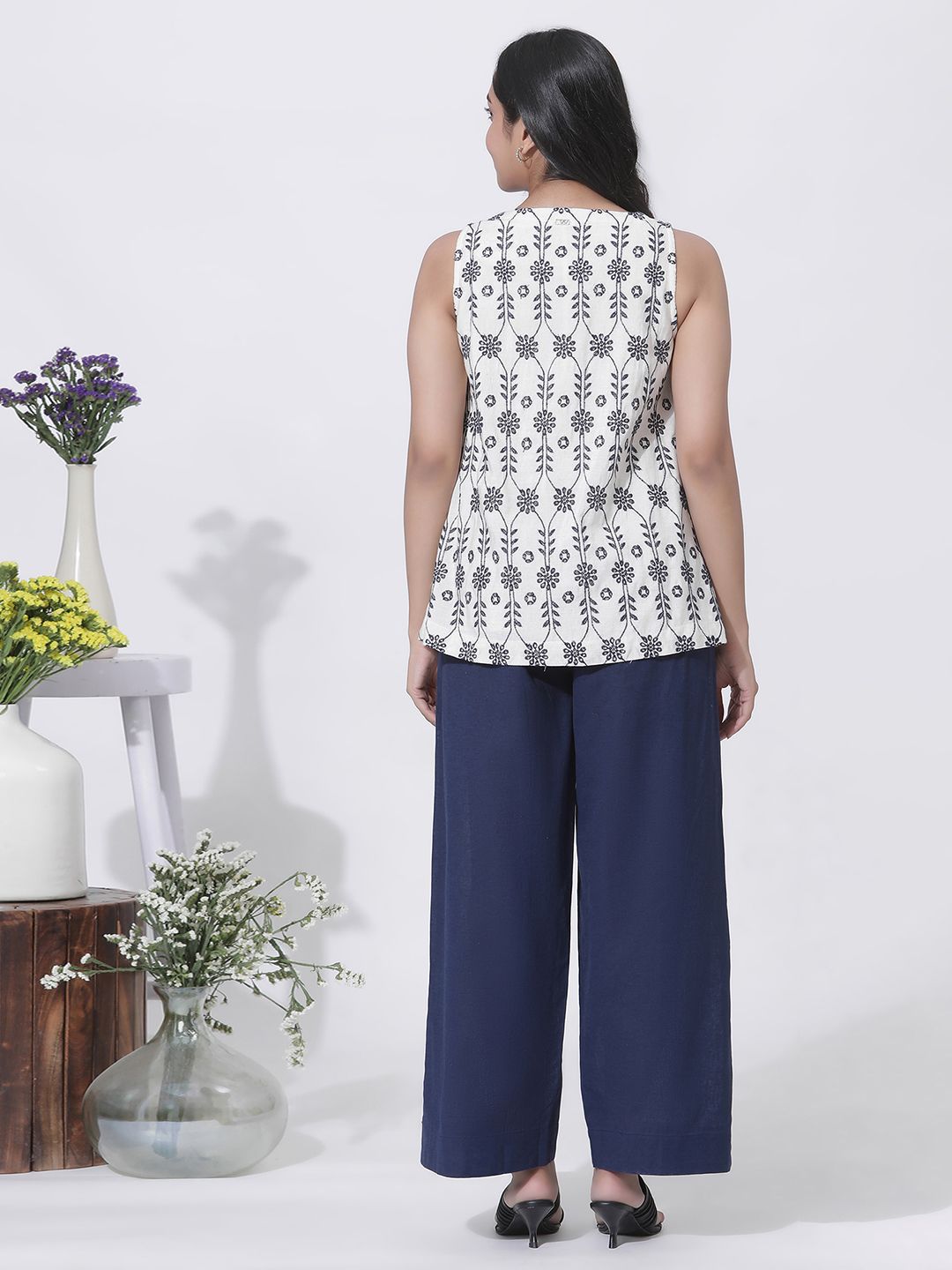 W Self Design Top with Trousers