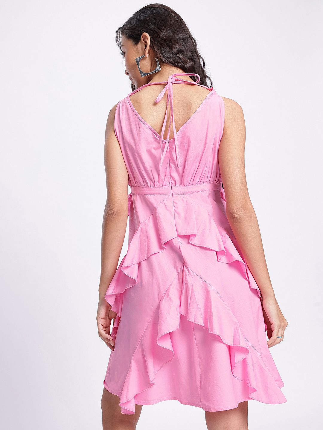 DressBerry Pastel Charm Ruffled A-line Dress