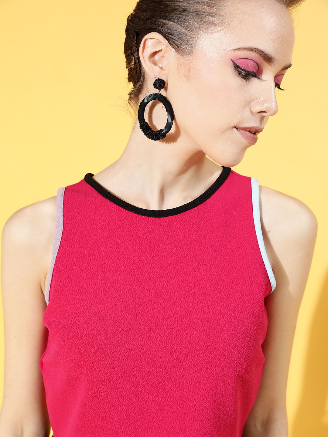 Athena Women Bright Fuchsia Solid Bra Top and Vest