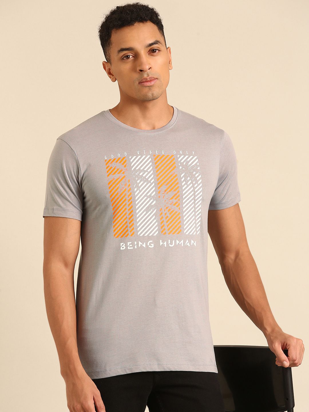 Being Human Tropical Printed Pure Cotton T-shirt