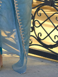 Indo Era Ethnic Motifs Embroidered Sequinned Straight Kurta With Trousers &  Dupatta