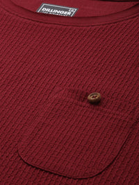 DILLINGER Men Waffle Structure Self Design Pockets T-shirt