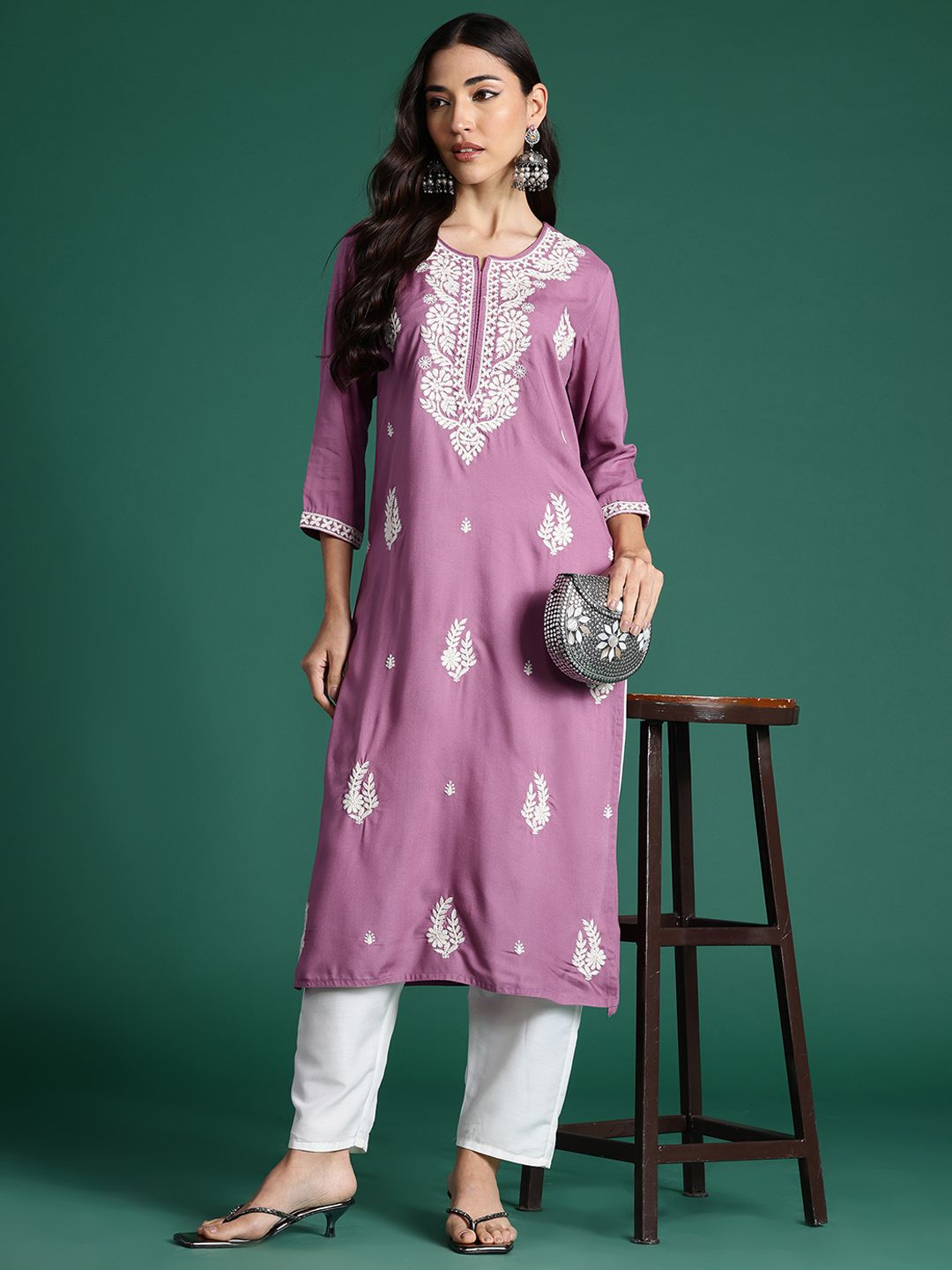 Indo Era Ethnic Motifs Embroidered Thread Work Kurta