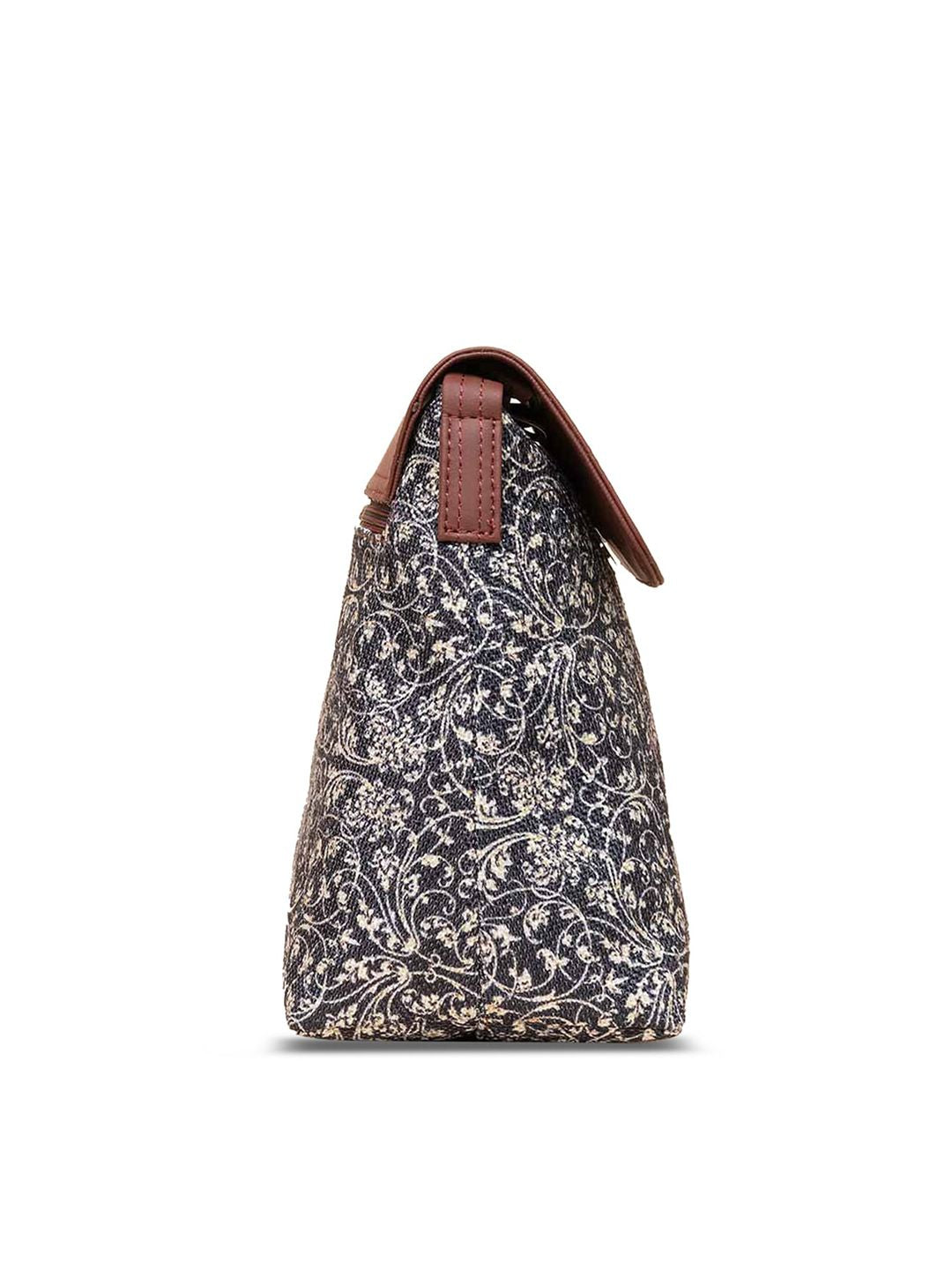 ZOUK Floral Printed Structured Sling Bag