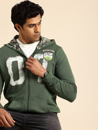 Being Human Printed Pure Cotton Hooded Sweatshirt