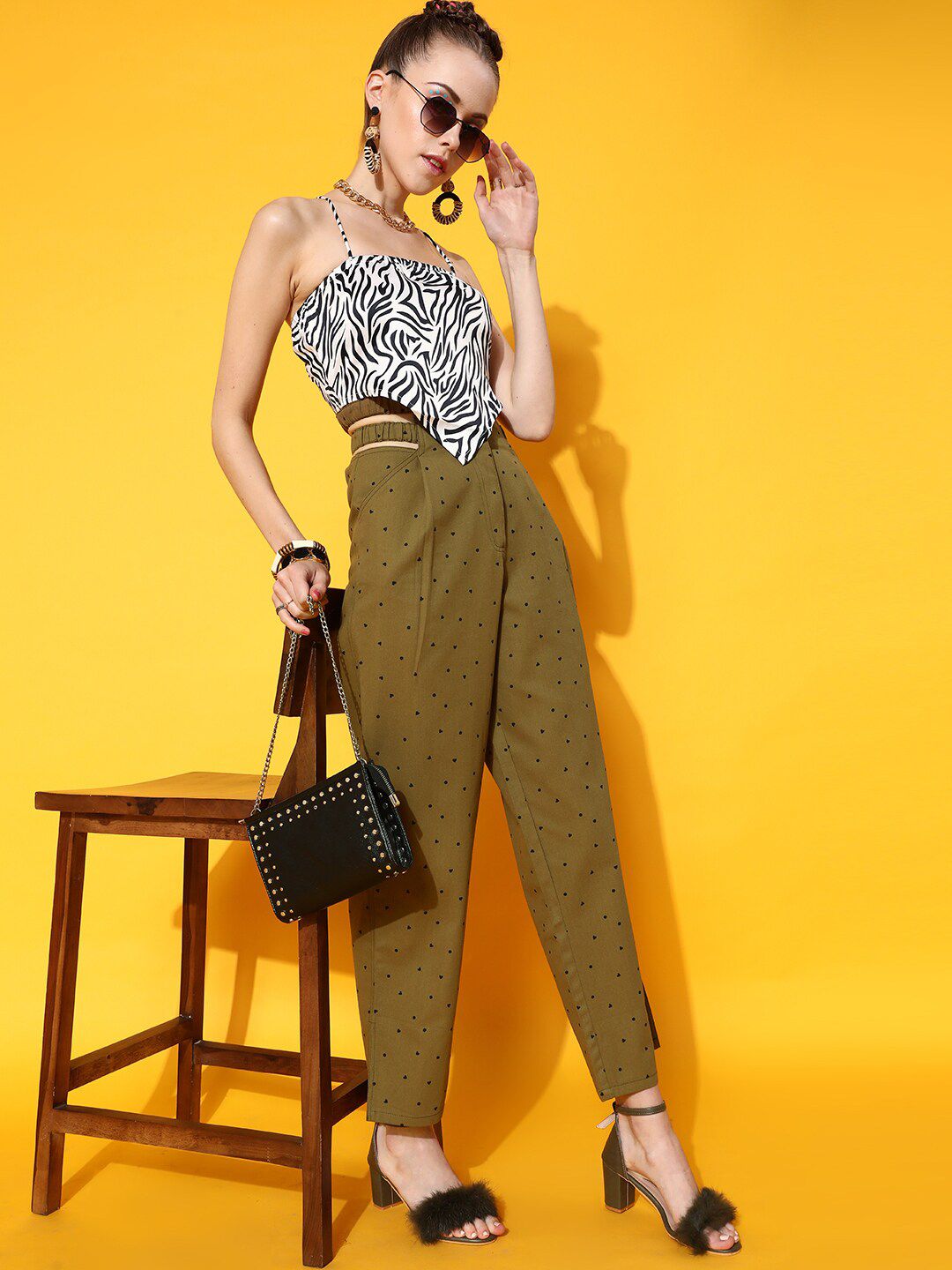 STREET 9 Women Lovely Olive Solid Trousers