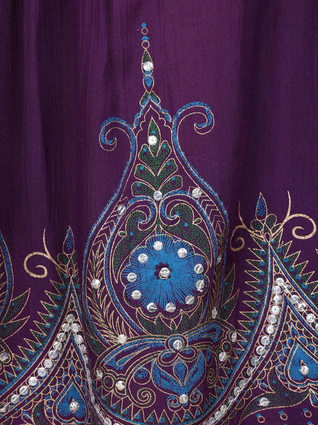 Exotic India Printed Flared Midi Skirts