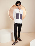 DENNISON Smart Colourblocked Cotton Casual Shirt