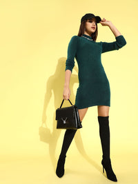 STREET 9 Green Acrylic Jumper Dress