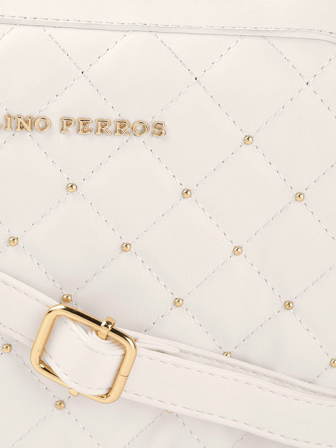 Lino Perros Women White Quilted Sling Bag