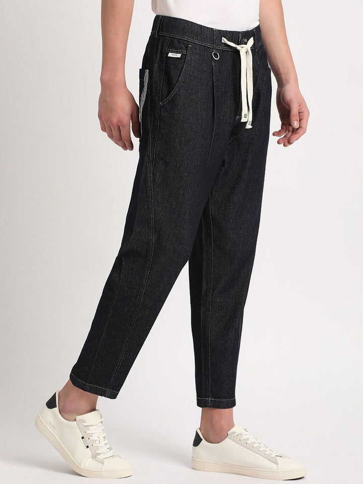 THE BEAR HOUSE Men Relaxed Loose Fit Cotton Denim Trousers