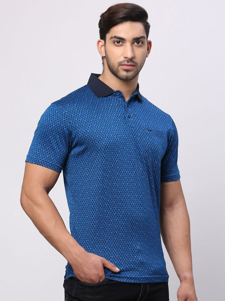 Park Avenue Men High Neck Pockets Slim Fit Pure Cotton T-shirt