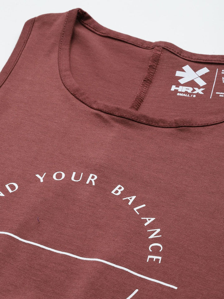 HRX by Hrithik Roshan Typography Print Cut-out Detail Crop Yoga T-shirt with Tie-ups