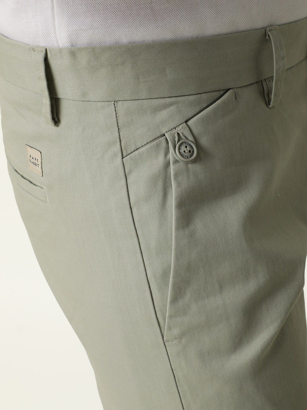 RARE RABBIT Men Jacob Mid-Rise Cotton Slim Fit Trouser