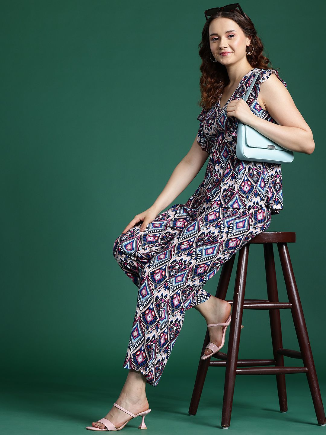 DressBerry Printed Ruffled Co-Ords