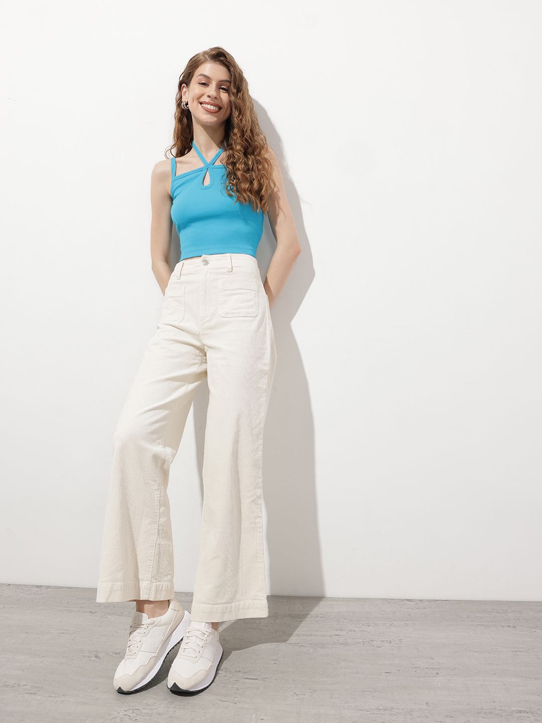 DressBerry Sweet Fling Tie-n-Rib Crop Top