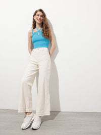DressBerry Sweet Fling Tie-n-Rib Crop Top