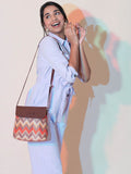 ZOUK Geometric Printed Structured Sling Bag