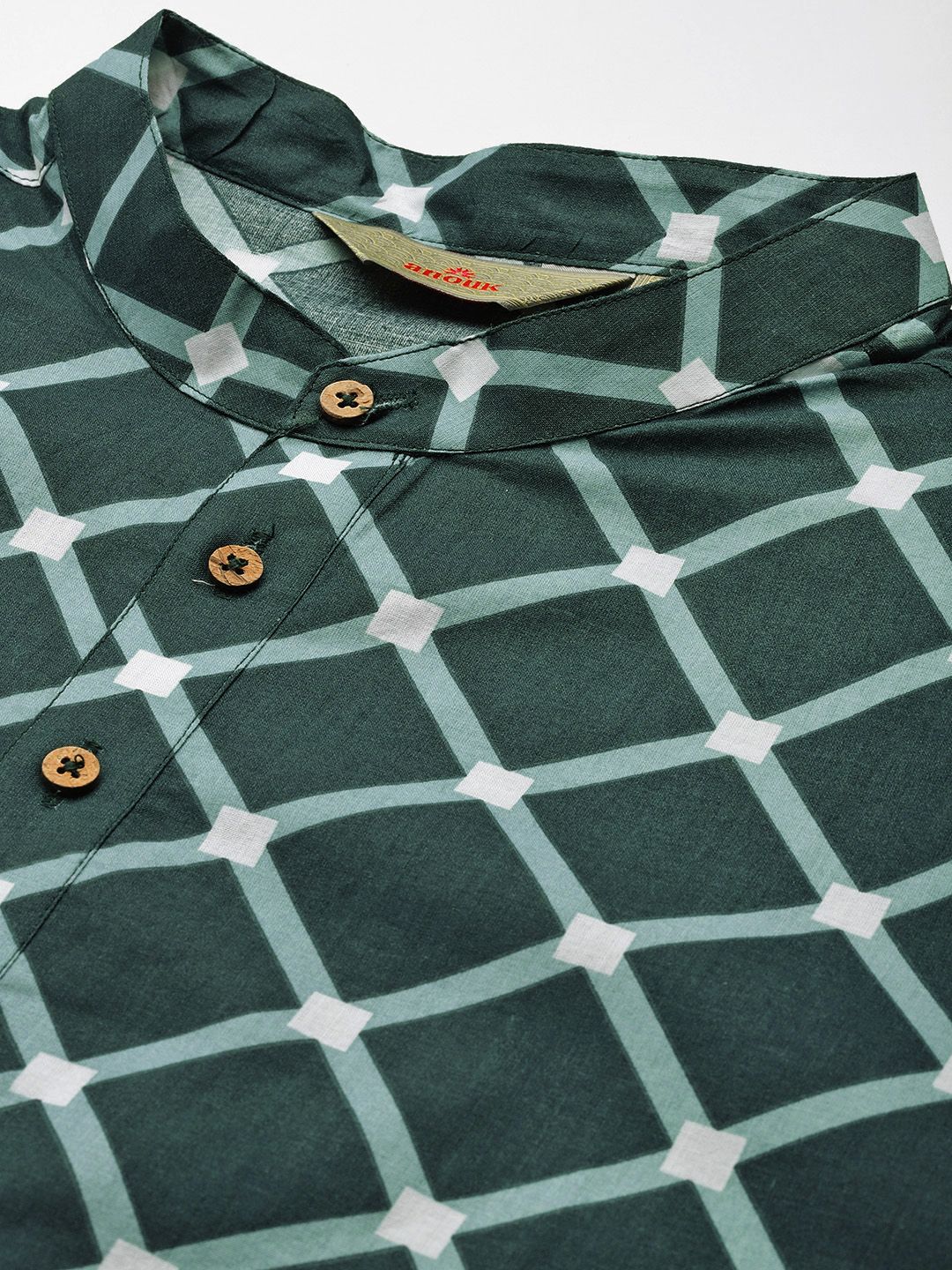 Anouk Pure Cotton Geometric Print Straight Kurta