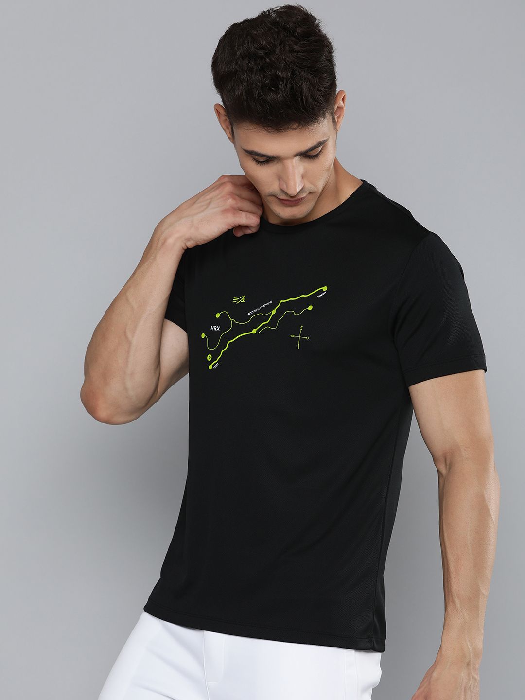 HRX by Hrithik Roshan Men Rapid Dry Printed Running T-shirt