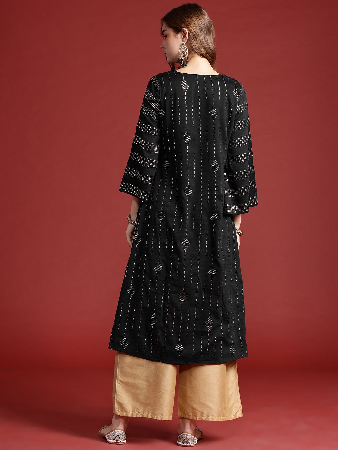 Anouk Tyohaar Collection Embellished Flared Sleeves Kurta