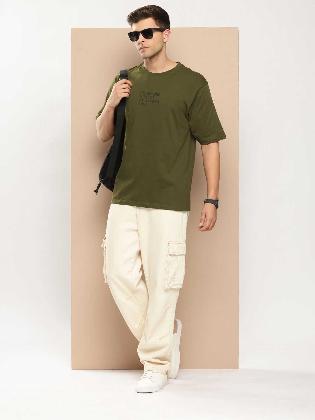 Difference of Opinion Men Typography Printed Pure Cotton Oversized T-shirt