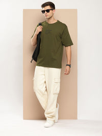 Difference of Opinion Men Typography Printed Pure Cotton Oversized T-shirt