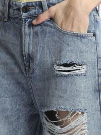 Bene Kleed Men Highly Distressed Heavy Fade Baggy Jeans