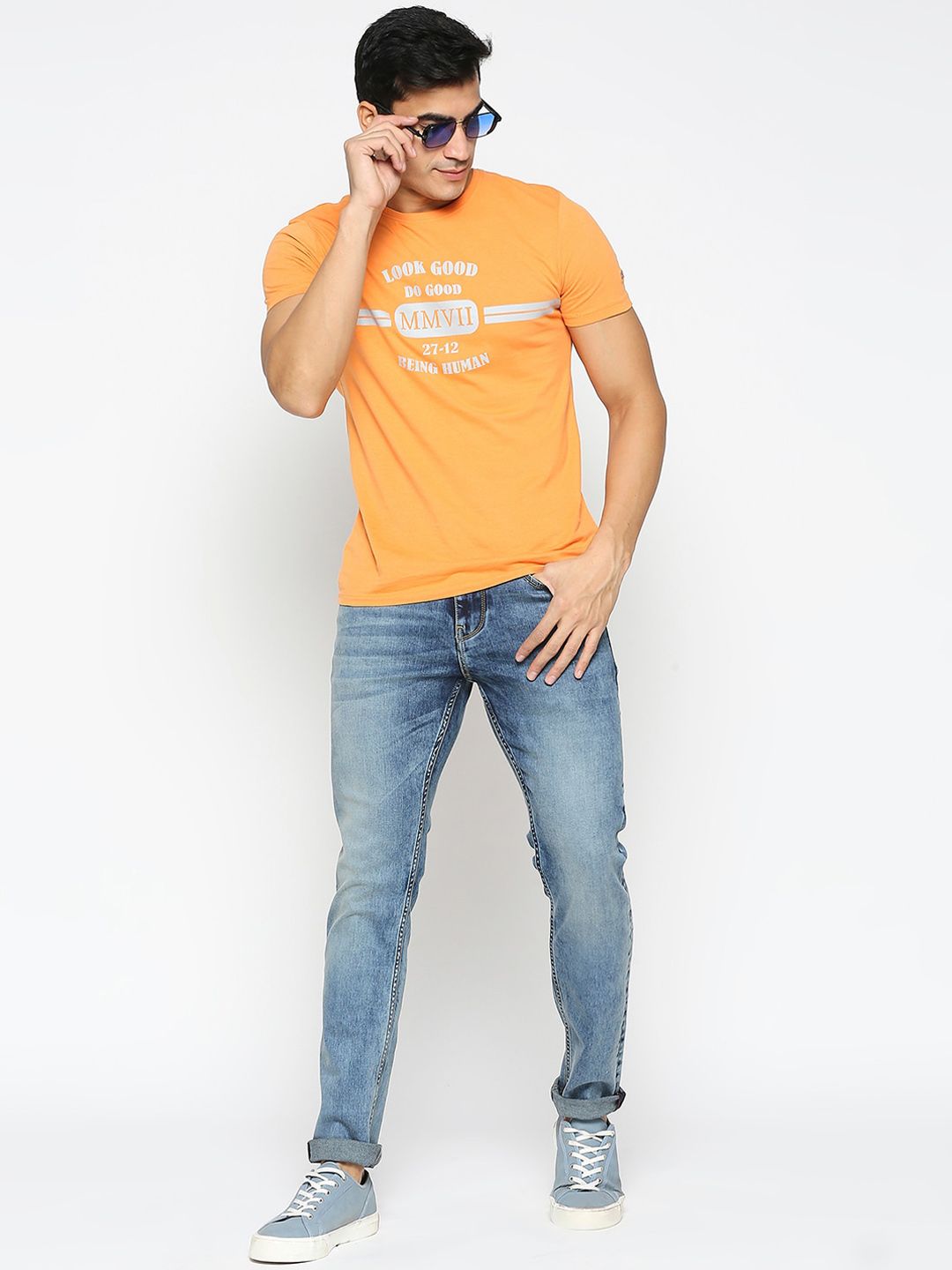 Being Human Men Low Distress Heavy Fade Skinny Fit Jeans