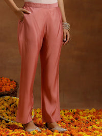 Libas Ethnic Motifs Floral Embroidered Straight Kurta with Trousers