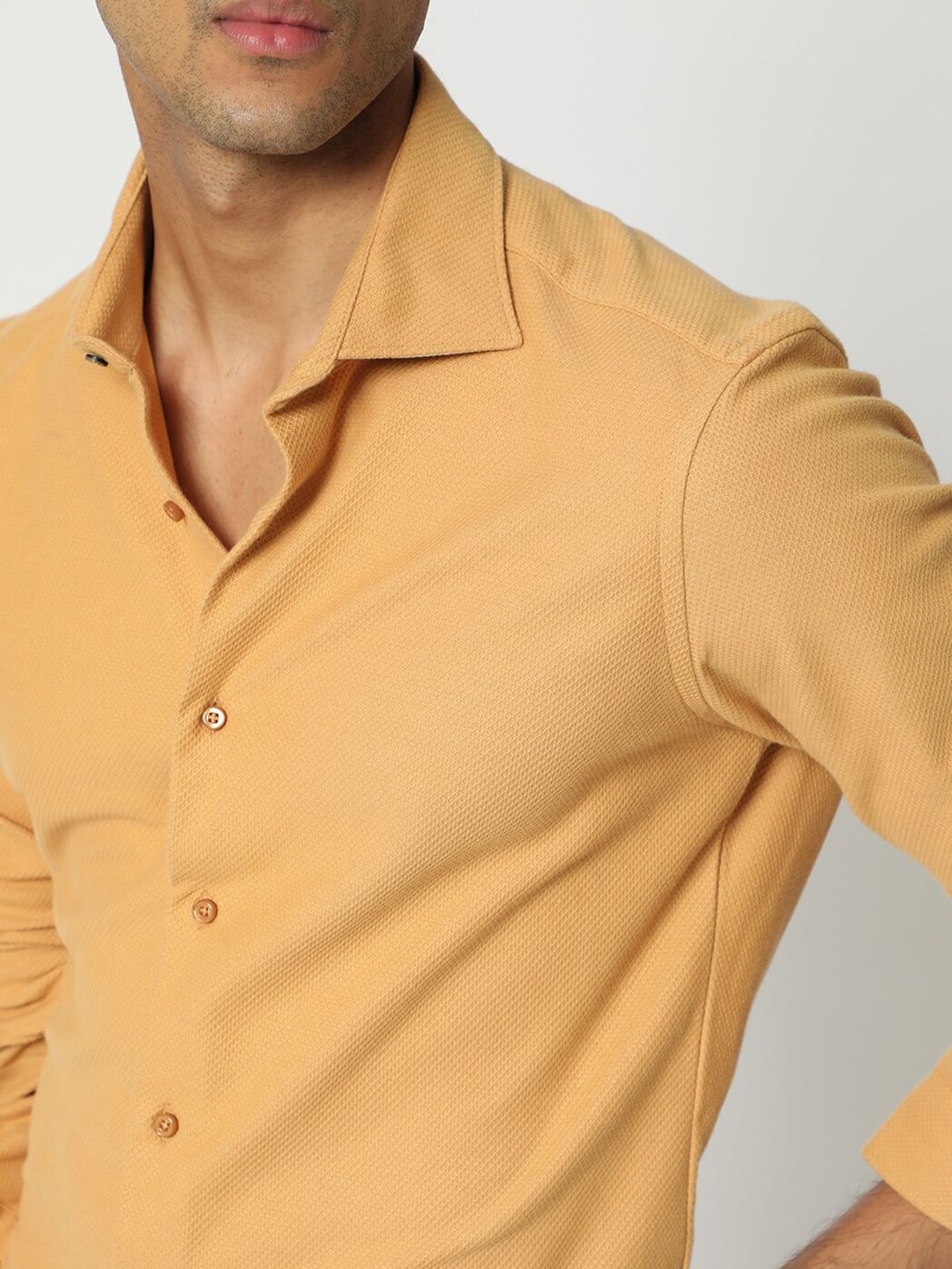 RARE RABBIT Men Venziya Slim Fit Opaque Cotton Shirt