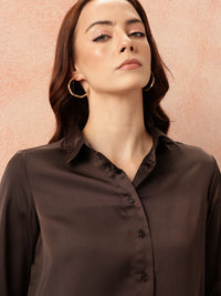 all about you Satin Finish Casual Shirt