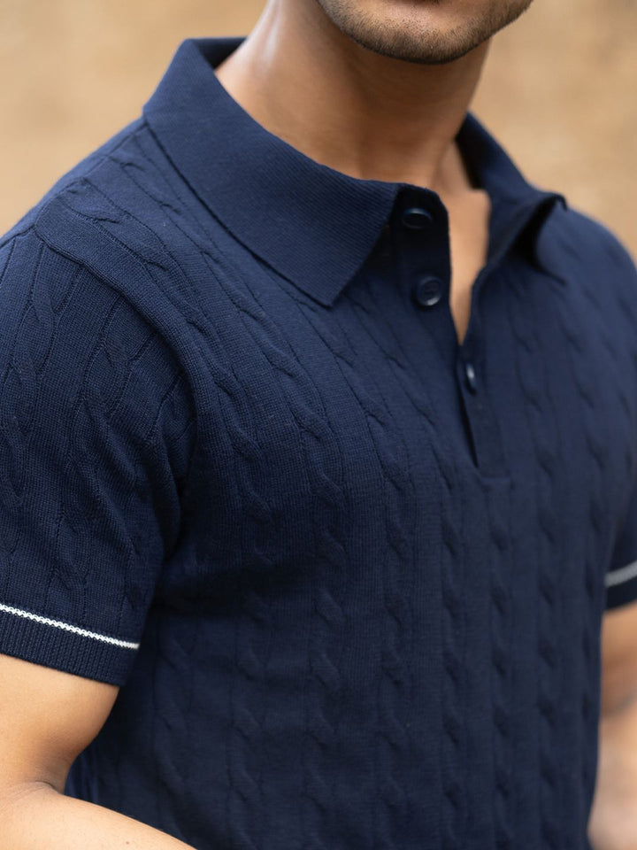 Powerlook SS25 Knitted Polo Collar Pure Cotton T-Shirt