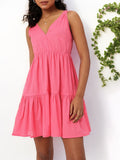 DressBerry Playful Charm Gathers Flounce Hem A-line Mini Dress
