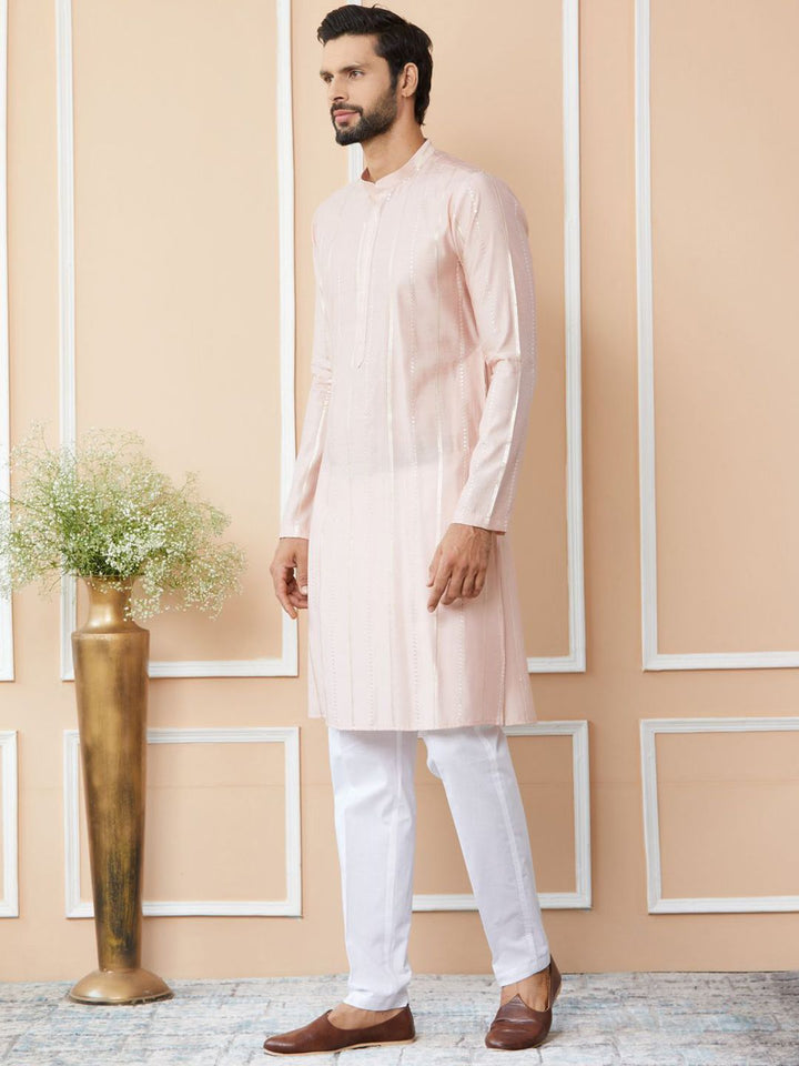 See Designs Floral Embroidered Regular Sequinned Pure Cotton Kurta with Pyjamas