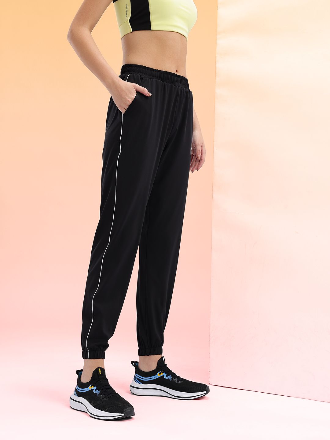 HRX by Hrithik Roshan Women Brand Logo Detail Rapid-Dry Running Joggers