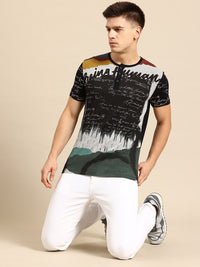 Being Human Typography Henley Neck T-shirt
