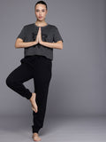 HRX by Hrithik Roshan Brand Logo Printed Drop-Shoulder Sleeves Yoga T-shirt