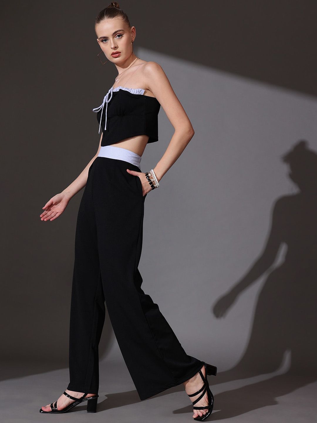 STREET 9 Solid Top & Trousers Co-Ord Set