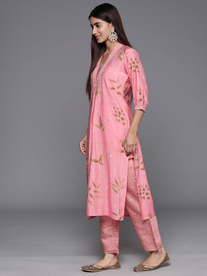 Libas Floral Printed Regular Gotta Patti Kurta with Palazzos